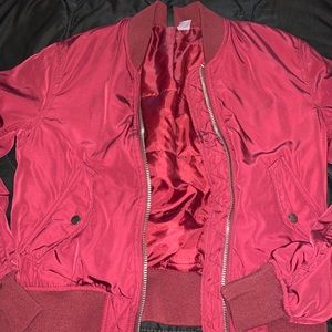 Burgundy Bomber Jacket